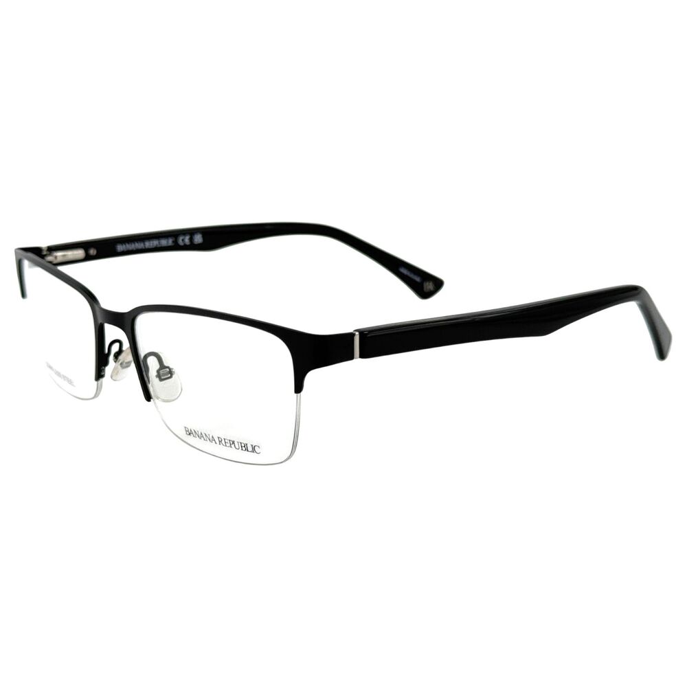 Banana Republic Anton Mens Semi Rimless Eyeglass Frame 003 Matte Black 56-17